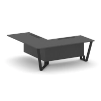Проходной угловой модуль левый Steel Meet KD-PR.B.SPPOU-20(L) / Тиквуд Светлый – Металл Черный / 2000×2000×750