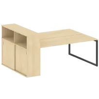 Metal System Quattro Р. ст. с шкафом-купе на О-образном м/к 40БО.РС-СШК-2.5 Т Акация/Антрацит металл 2210*1475*1098