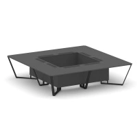 Стол для переговоров квадратный Steel Meet KD-PR.B.SP-16K / Тиквуд Светлый – Металл Черный / 3200×3200×750