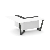 Проходной угловой модуль левый Steel Meet KM-PR.B.SPPOU-16(L) / Тиквуд Светлый – Графит Глянец – Металл Антрацит / 1600×1600×750