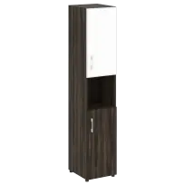 Шкаф узкий LT.SU-1.4 R (R) white Yalta / Дуб Мали – Стекло White 400×450×1987