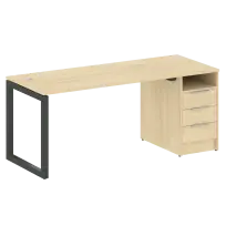 Metal System Quattro Р. ст. с тумбой на О-образном м/к 50БО.РС-СТП-1.3 Акация/Антрацит металл 1812*720*750