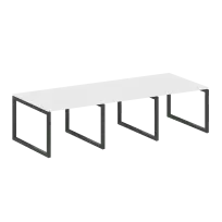 Metal System Quattro Перег. стол (3 столешницы) на О-оразном м/к 50БО.ПРГ-3.1 Акация/Антрацит металл 3000*1235*750