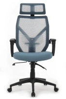 Белый пластик/Синяя сетка сидушка W-203AC
