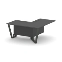 Проходной угловой модуль правый Steel Meet KD-PR.B.SPPOU-16(R) / Тиквуд Светлый – Металл Антрацит / 1600×1600×750
