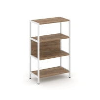 Односекционный стеллаж трехъярусный Shelf System SN.STM-311 Тиквуд Светлый/Металл Белый 810×400×1246