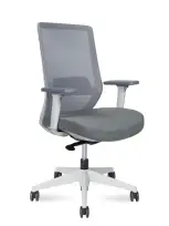 Кресло офисное NORDEN Mono grey LB  / серый пластик / серая ткань / серая сетка