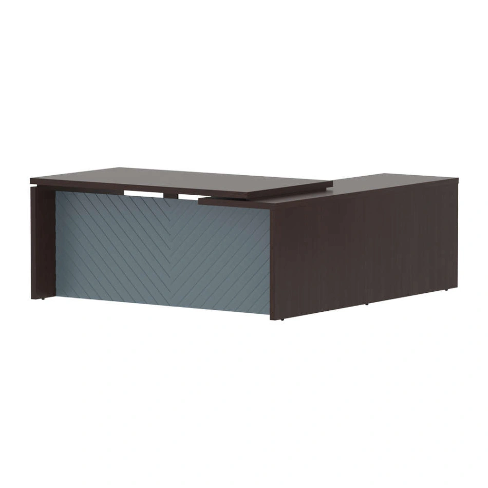 Стол руководителя TLCT 1820(L) Венге Магия Z/Серо-голубой 1800х2000х750 TORR LUX