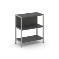 Односекционный стеллаж двухярусный Shelf System SN.STM-211 Тиквуд Светлый/Металл Серый 810×400×879