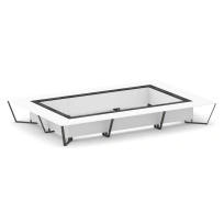 Стол для переговоров прямоугольный Steel Meet KM-PR.B.SP-26K2 / Тиквуд Светлый – Графит Глянец – Металл Антрацит / 6000×4000×750