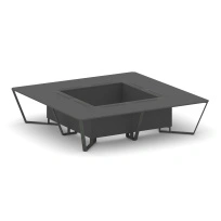 Стол для переговоров квадратный Steel Meet KD-PR.B.SP-16K / Тиквуд Светлый – Металл Антрацит / 3200×3200×750