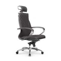 Кресло для руководителя Метта L 2c 44C/K_17838_Кожа перфорированная NewLeather - Черный_Кожа перфорированная NewLeather - Черный