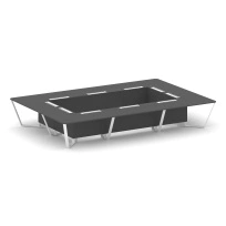 Стол для переговоров прямоугольный Steel Meet KD-PR.B.SP-20K / Тиквуд Светлый – Металл Белый / 4800×3200×750