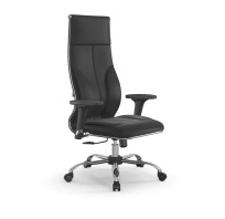 Кресло для руководителя Метта L 1m 46/2D_17833_Кожа перфорированная NewLeather - Темно-коричневый_Кожа перфорированная NewLeather - Темно-коричневый