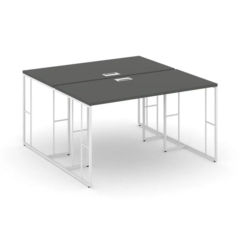 Стол-бенч на металлокаркасе Rift RF.DRS-013 Антрацит/Металл Белый 1380×1432×750