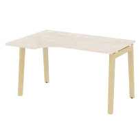 Onix Wood Стол эргономичный левый OW.SA-2 (L) Белый бриллиант/Дуб светлый/Белый металл 1380*980*750 (720/460)