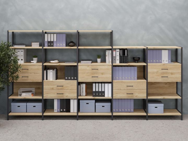 Мебель для персонала Shelf System цвет Тиквуд Светлый / Металл Антрацит