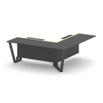 Проходной угловой модуль правый Steel Meet KM-PR.B.SPPOU-20(R) / Тиквуд Светлый – Графит Глянец – Металл Антрацит / 2000×2000×750