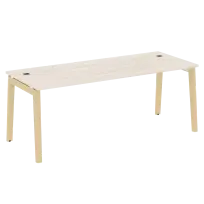 Onix Wood Direct Стол руководителя OW.SRR-6.8 Белый бриллиант/Дуб светлый/Белый металл 1980*800*750