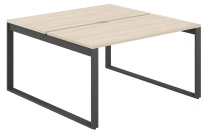 Стол-бенч с вырезом Allegro / 1200×1238×750  / Профиль О-образный: 70×20 Антрацит; / Столешница: Белый / AG.131.WH.V.72.AN