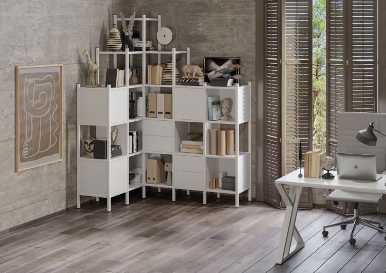 Мебель для персонала Loft цвет  Белый Бриллиант - Белый Металл