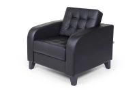 Кресло Рольф Вуд Euroforma / Экокожа Euroline / Черный / 890×850×840