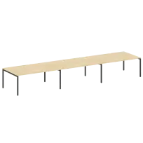 Metal System Quattro Перег. стол (3 столешницы) на П-оразном м/к 40БП.ПРГ-3.5 Акация/Антрацит металл 5400*1235*750