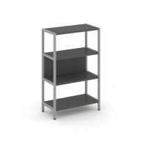 Односекционный стеллаж трехъярусный Shelf System SN.STM-311 Тиквуд Светлый/Металл Серый 810×400×1246