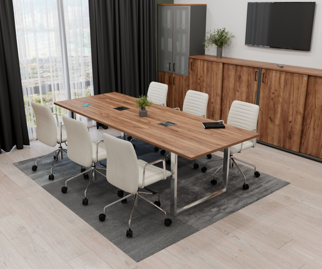 Столы для переговоров Style Project Direct Lux цвет Дуб Табак – Нержавеющая Сталь