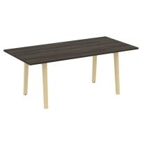 Onix Wood Direct Стол переговорный OW.PRG-19 Белый бриллиант/Дуб светлый/Белый металл 1980×980×750