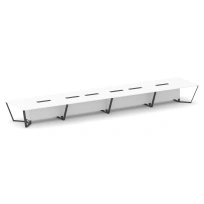 Стол для переговоров прямоугольный Steel Meet KD-PR.B.SP-24 / Тиквуд Светлый – Металл Антрацит / 8000×1600×750