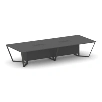 Стол для переговоров прямоугольный Steel Meet KD-PR.B.SP-14 / Тиквуд Светлый – Металл Антрацит / 4000×1600×750