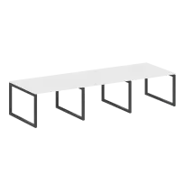 Metal System Quattro Перег. стол (3 столешницы) на О-оразном м/к 50БО.ПРГ-3.2 Акация/Антрацит металл 3600*1235*750