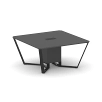 Стол для переговоров квадратный Steel Meet KD-PR.B.SP-08 / Тиквуд Светлый – Металл Черный / 1600×1600×750