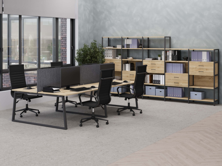 Мебель для персонала Shelf System цвет Тиквуд Светлый / Металл Антрацит