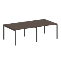 Metal System Quattro Перег. стол (2 столешницы) на П-образном м/к 40БП.ПРГ-2.2 Акация/Антрацит металл 2400*1235*750