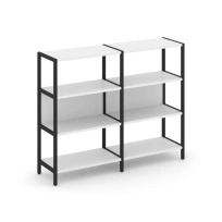 Двухсекционный стеллаж трехъярусный Shelf System SN.STM-321 Тиквуд Светлый/Металл Черный 1590×400×1246