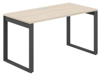 Стол офисный с лючком Allegro / 1200×700×750 / Профиль О-образный: 70×20 Антрацит / Столешница: Белый / AG.104.WH.L.72.AN
