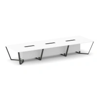 Стол для переговоров прямоугольный Steel Meet KD-PR.B.SP-16 / Тиквуд Светлый – Металл Антрацит / 4800×1600×750