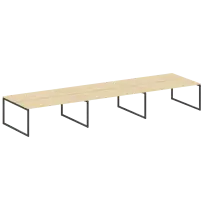 Metal System Quattro Р. ст. на 6 раб. места на О-образном м/к 40БО.СМ-6.5 Акация/Антрацит металл 5400*1475*750
