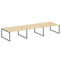 Metal System Quattro Р. ст. на 6 раб. места на О-образном м/к 40БО.СМ-6.4 Акация/Антрацит металл 4800*1475*750