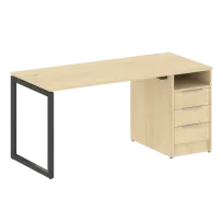 Metal System Quattro Р. ст. с тумбой на О-образном м/к 40БО.РС-СТП-1.2 Акация/Антрацит металл 1612*720*750