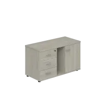 Тумба опорная мобильная левая Wing с 3-мя ящиками /  WN.203.OL.L / 1004×462×581 / Дуб светлый