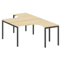 Metal System Quattro Р. ст. криволинейная на П-образном м/к 40БП.РАС-СА-2.3 Акация/Антрацит металл 1400*2435*750