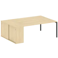 Metal System Quattro Р. ст. с шкафом-купе на П-образном м/к 40БП.РС-СШК-1.5 Т Акация/Антрацит металл 2210*1475*750