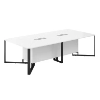 Стол переговорный Spider 2400х1200х750 / Цвет: американский орех/графит, лючок СВ234.600.B  - черный, 1 шт. / QZ.0102.BW.GF