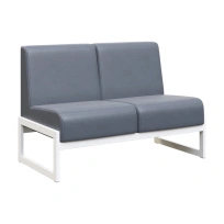 Module Диван двухместный MD.D2 Santorini Лазурный арт. 0405/Серый металл 1255×700×800