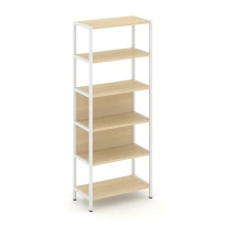 Односекционный стеллаж пятиярусный Shelf System SN.STM-511 Тиквуд Светлый/Металл Белый 810×400×1980