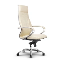 Кресло для руководителя Метта L 1c 44B/K_17838 Кожа перфорированная NewLeather – Черный