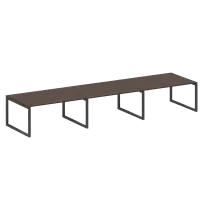 Metal System Quattro Перег. стол (3 столешницы) на О-оразном м/к 50БО.ПРГ-3.4 Акация/Антрацит металл 4800*1235*750